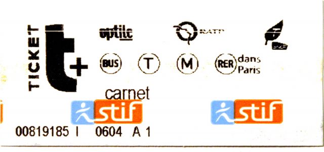 パリの交通機関チケット「Ticket t+」について（パリ市内編）