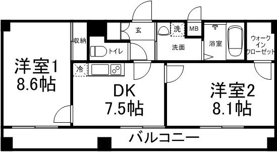 ソナーレ上北沢（Cタイプ） 間取り図