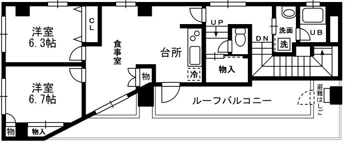 メゾンアムール(Cﾀｲﾌﾟ) 間取り