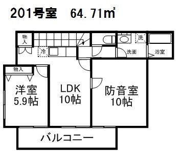 アンジュエⅡ南常盤台 間取り図
