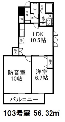 アンジュエⅡ南常盤台 間取り図